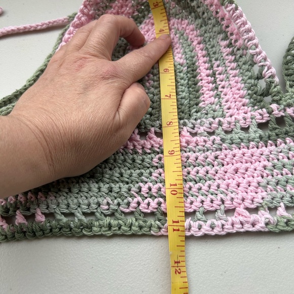 Pink Camo halter top, 100% cotton, handmade crochet - Picture 6 of 8